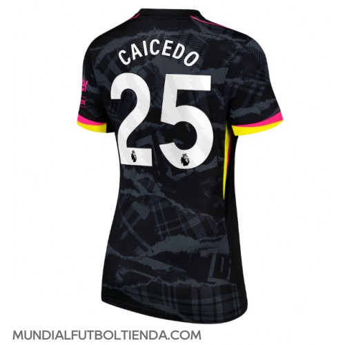 Camiseta Chelsea Moises Caicedo #25 Tercera Equipación Replica 2024-25 para mujer mangas cortas